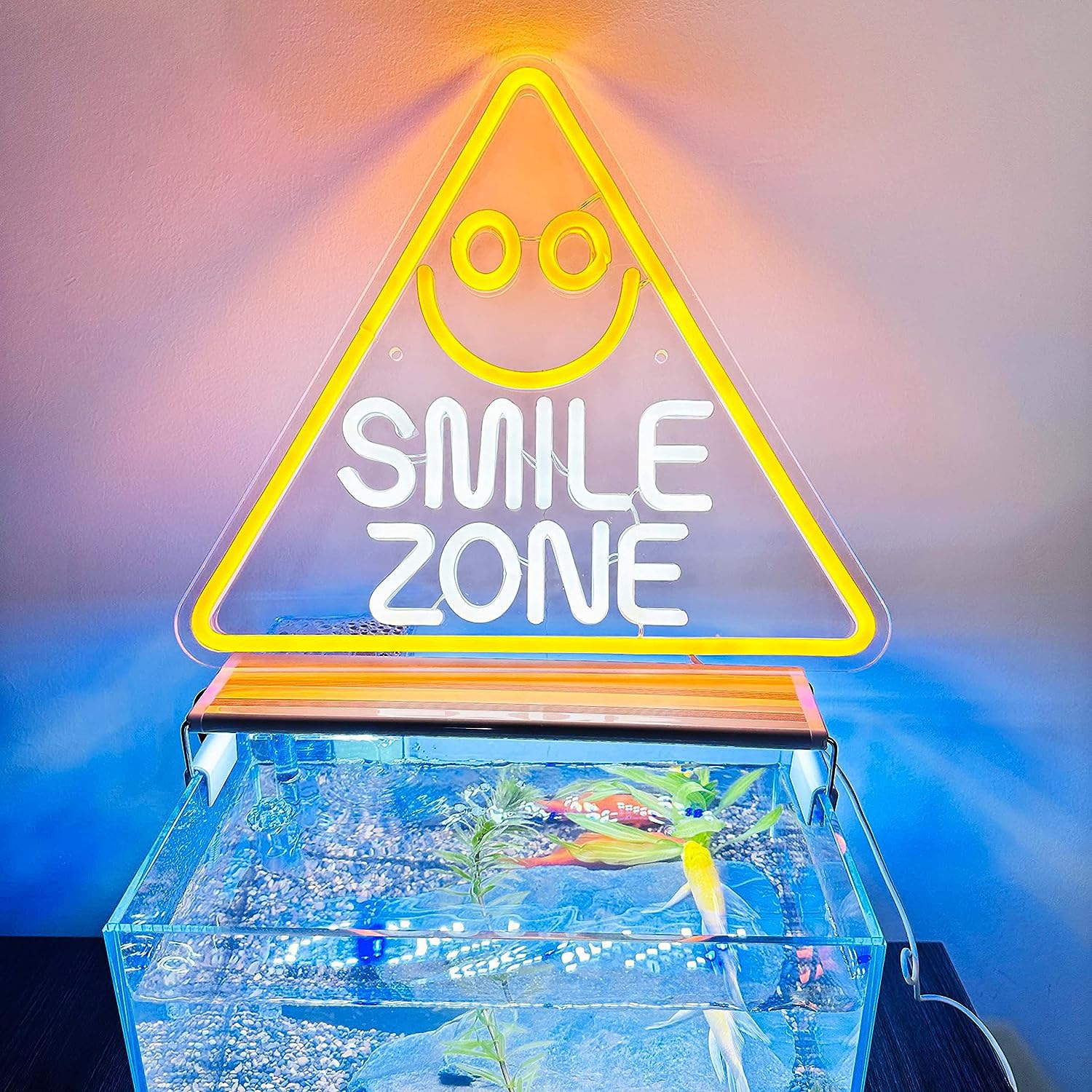 ネオンサイン 顔文字 オリジナル レインボースマイル ネオンサイン 顔